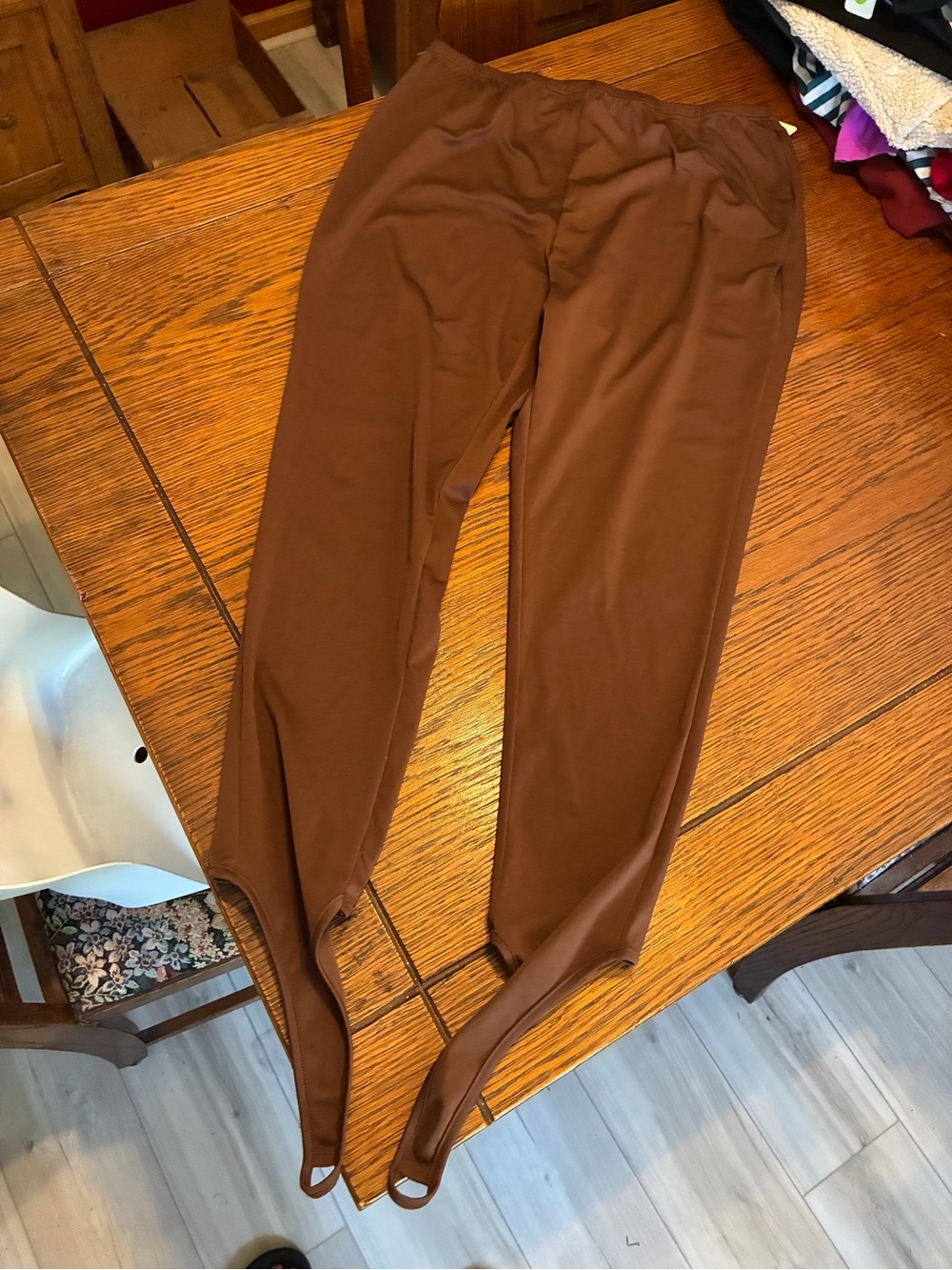 SHEIN Brown Skinny Stirrup Pants